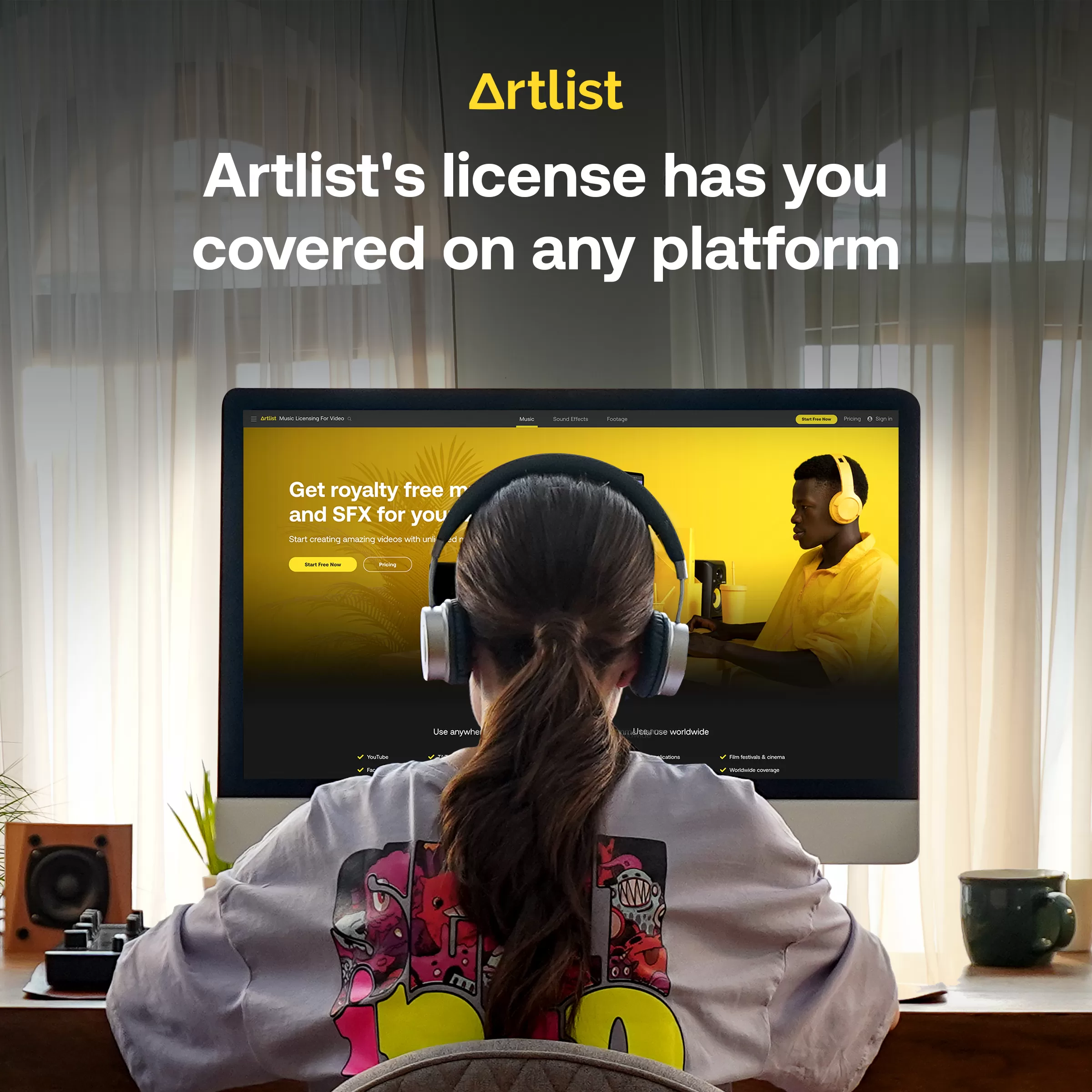 Artlist's license has you covered on any platform